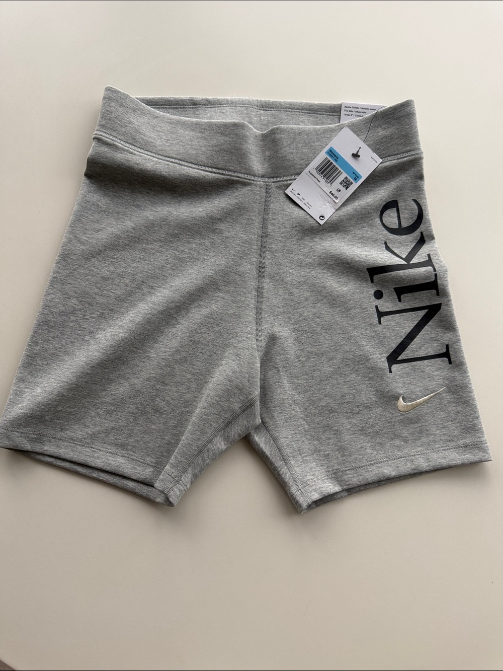 Nike Light Gray Logo Bike Shorts